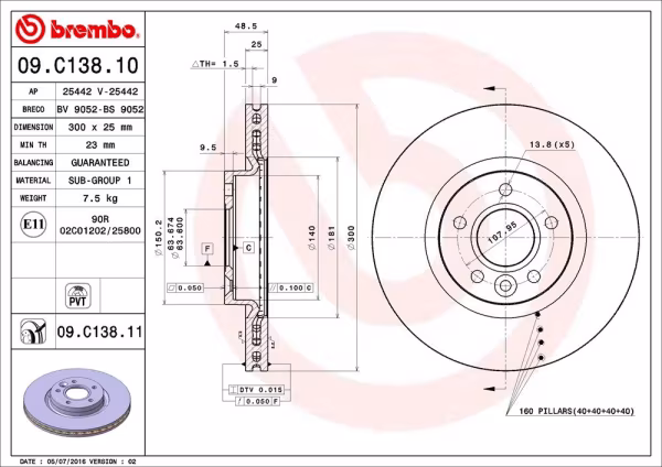 BREMBO Disco freno