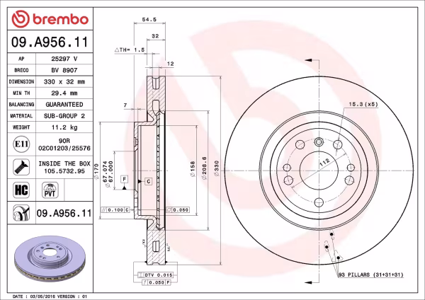 BREMBO Disco freno
