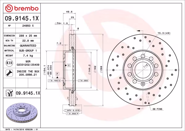 BREMBO Disco freno
