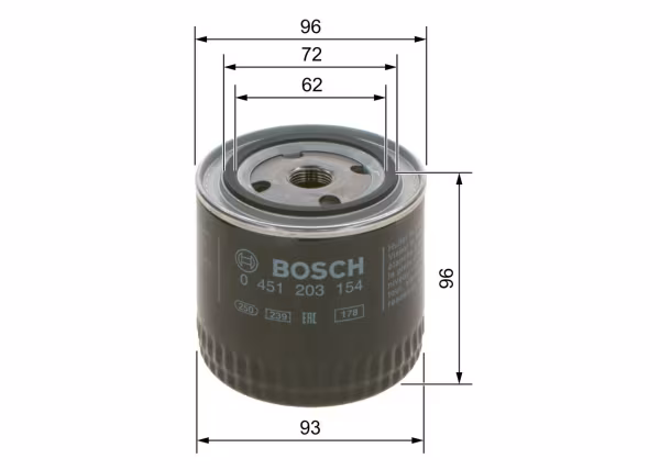 BOSCH Filtro olio