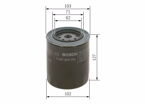 BOSCH Filtro olio
