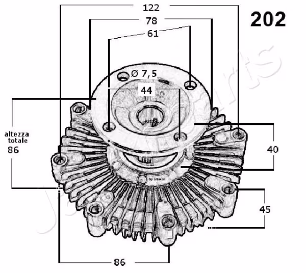 JAPANPARTS Giunto di collegamento, Ventilatore radiatore