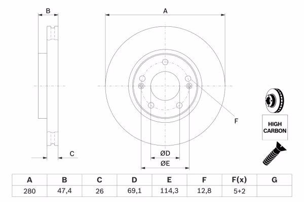BOSCH Disco freno