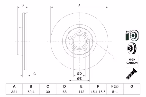 BOSCH Disco freno