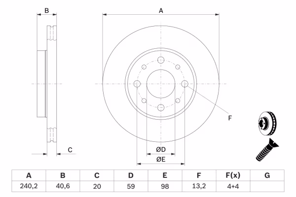 BOSCH Disco freno
