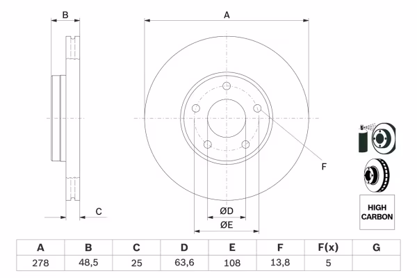 BOSCH Disco freno