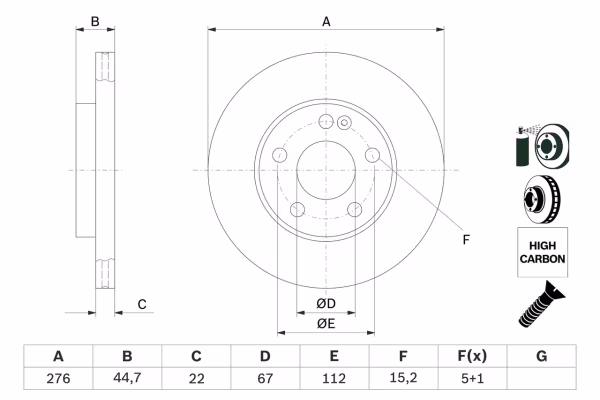 BOSCH Disco freno