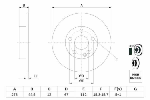 BOSCH Disco freno