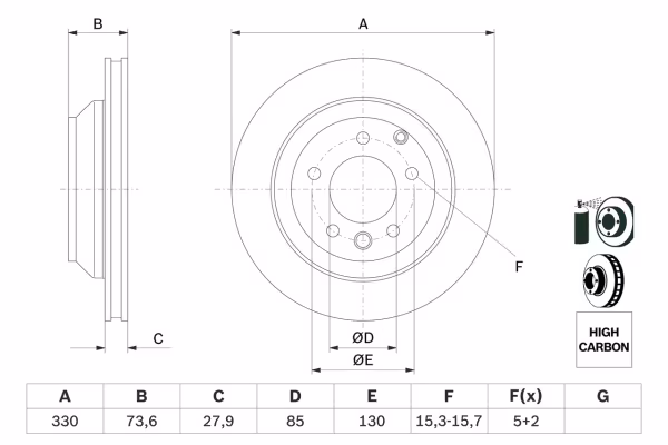 BOSCH Disco freno
