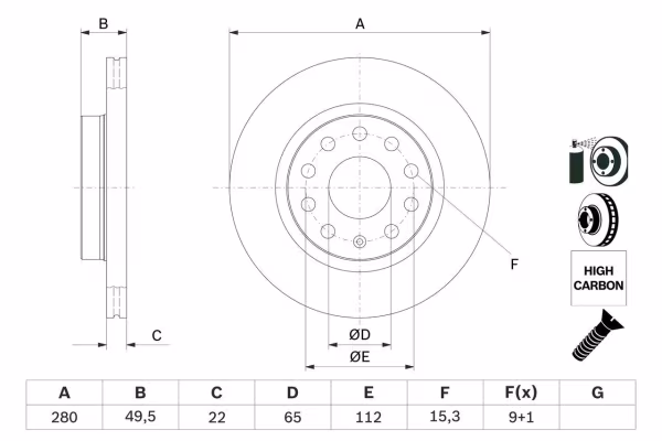 BOSCH Disco freno