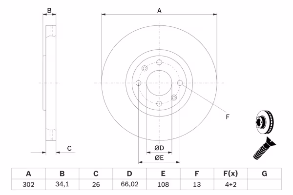 BOSCH Disco freno