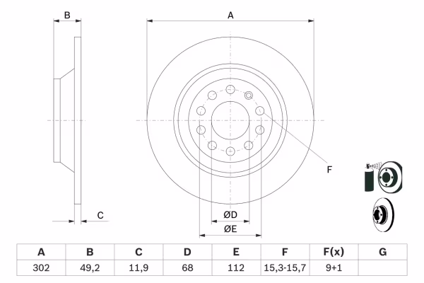 BOSCH Disco freno