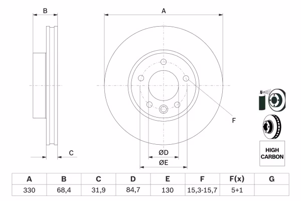 BOSCH Disco freno