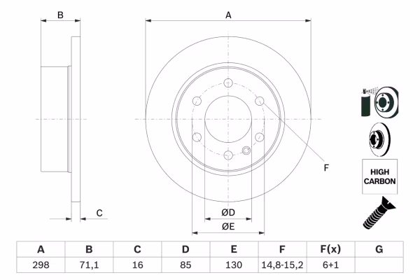 BOSCH Disco freno