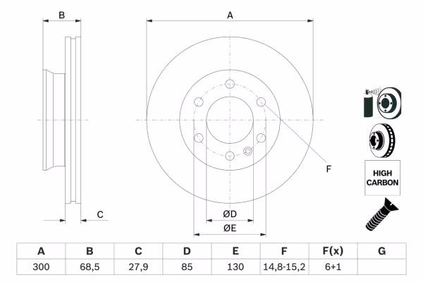 BOSCH Disco freno