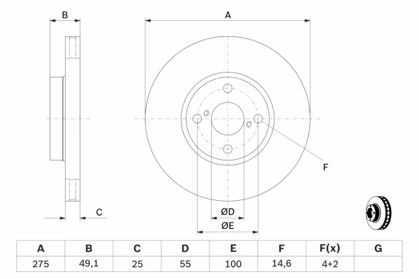 BOSCH Disco freno