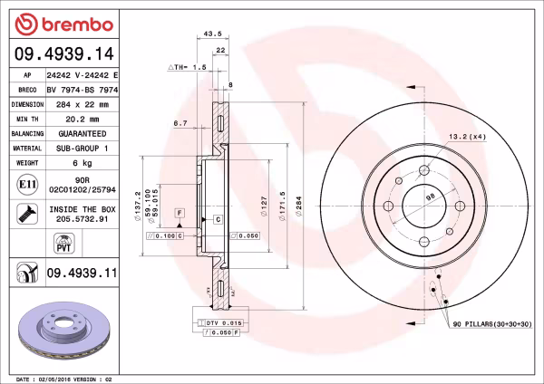 BREMBO Disco freno
