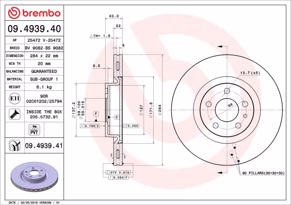 BREMBO Disco freno