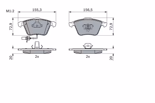 BOSCH Kit pastiglie freno, Freno a disco