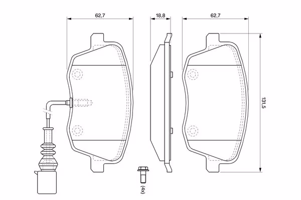 BOSCH Kit pastiglie freno, Freno a disco