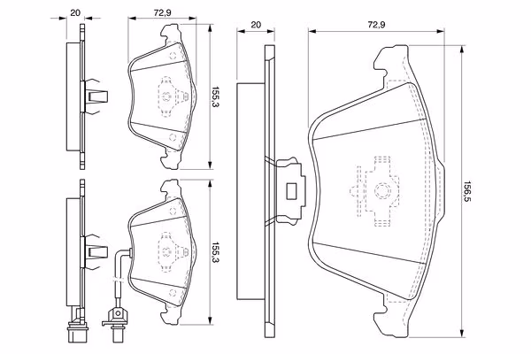 BOSCH Kit pastiglie freno, Freno a disco