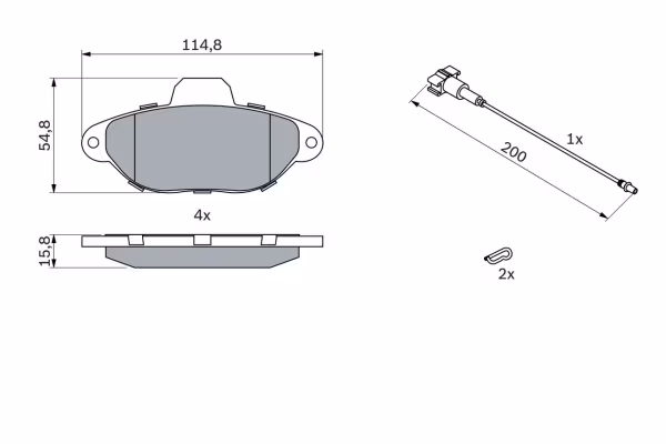 BOSCH Kit pastiglie freno, Freno a disco