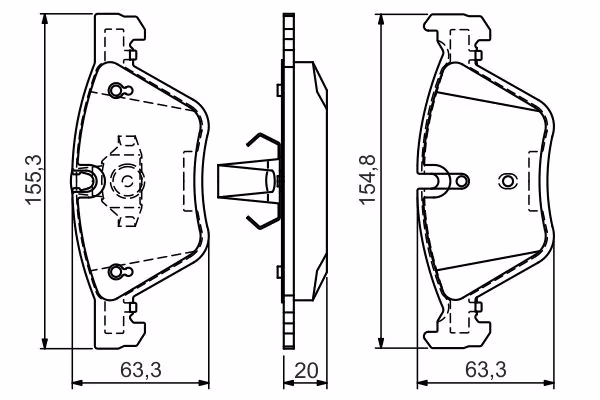 BOSCH Kit pastiglie freno, Freno a disco