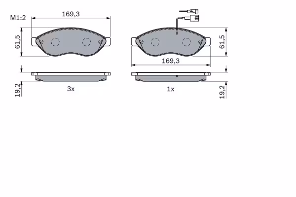 BOSCH Kit pastiglie freno, Freno a disco