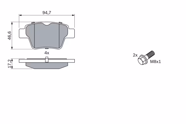 BOSCH Kit pastiglie freno, Freno a disco
