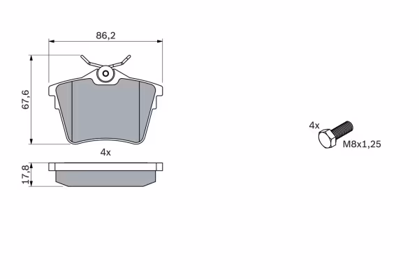 BOSCH Kit pastiglie freno, Freno a disco