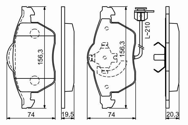 BOSCH Kit pastiglie freno, Freno a disco