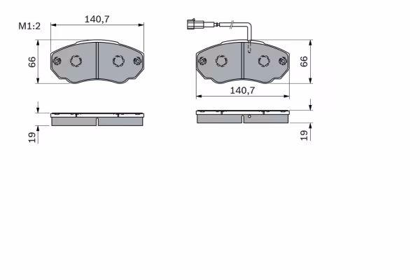 BOSCH Kit pastiglie freno, Freno a disco
