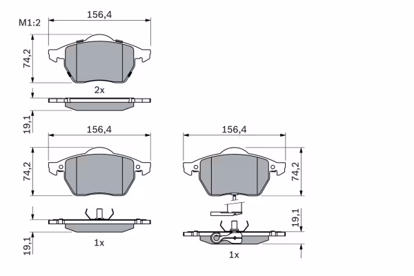 BOSCH Kit pastiglie freno, Freno a disco