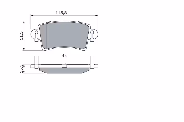 BOSCH Kit pastiglie freno, Freno a disco