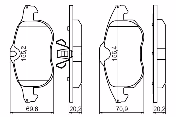 BOSCH Kit pastiglie freno, Freno a disco
