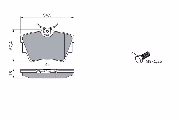 BOSCH Kit pastiglie freno, Freno a disco
