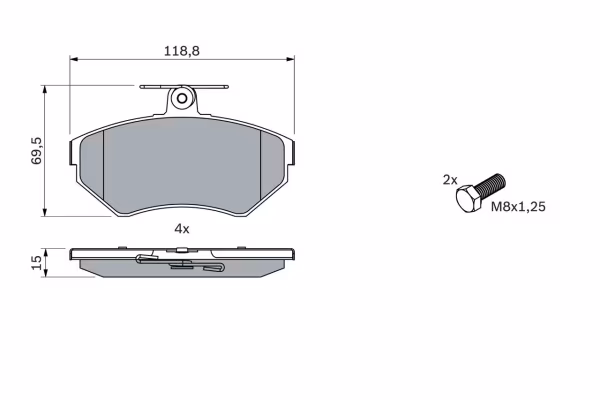BOSCH Kit pastiglie freno, Freno a disco