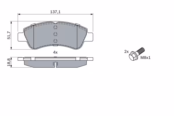 BOSCH Kit pastiglie freno, Freno a disco