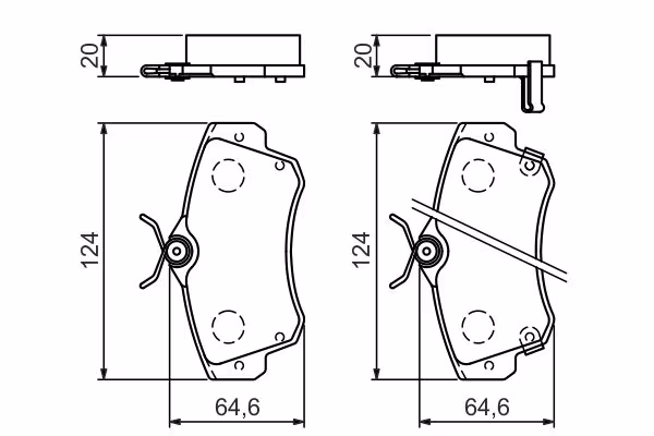 BOSCH Kit pastiglie freno, Freno a disco