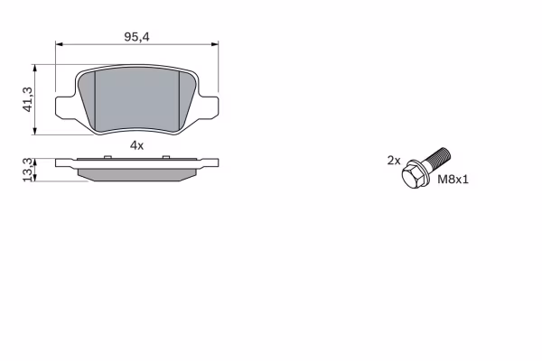 BOSCH Kit pastiglie freno, Freno a disco