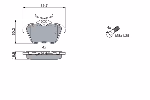BOSCH Kit pastiglie freno, Freno a disco