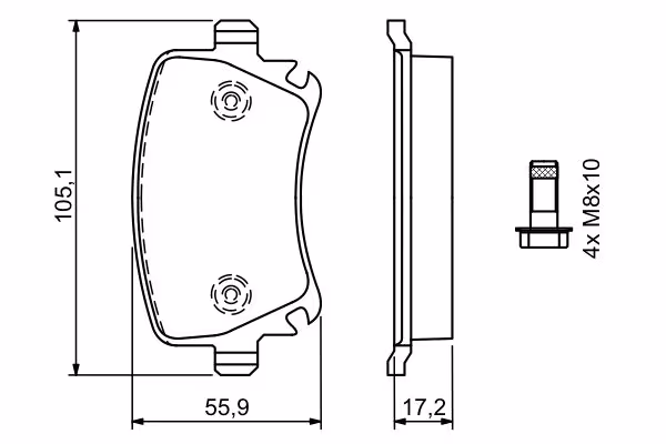 BOSCH Kit pastiglie freno, Freno a disco