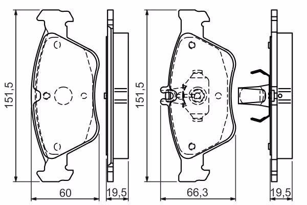 BOSCH Kit pastiglie freno, Freno a disco