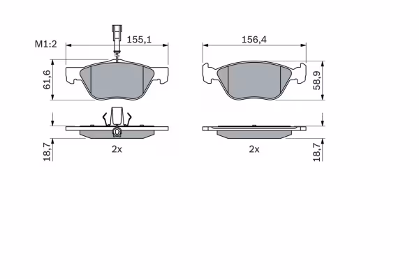 BOSCH Kit pastiglie freno, Freno a disco