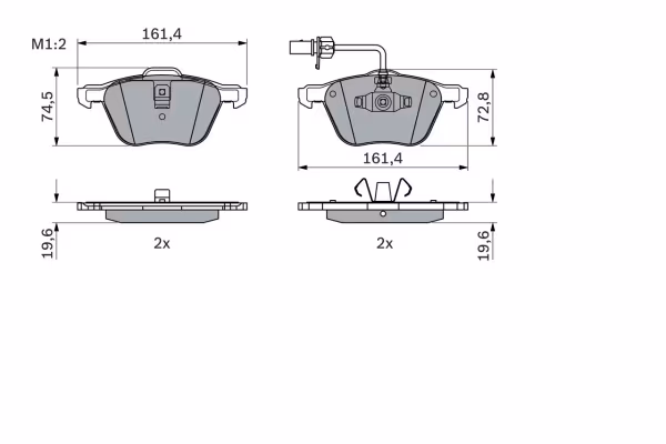 BOSCH Kit pastiglie freno, Freno a disco