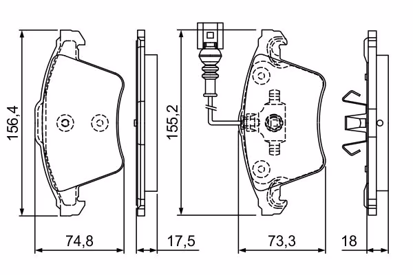 BOSCH Kit pastiglie freno, Freno a disco