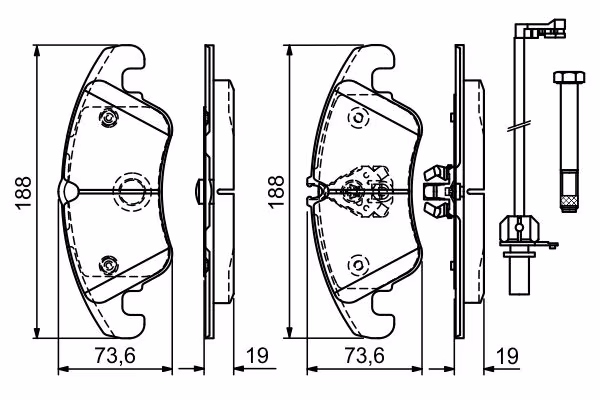 BOSCH Kit pastiglie freno, Freno a disco