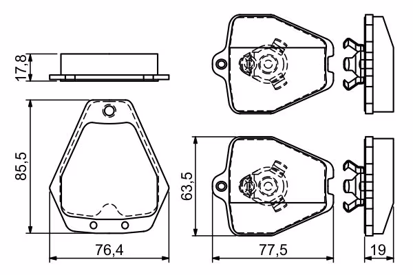 BOSCH Kit pastiglie freno, Freno a disco