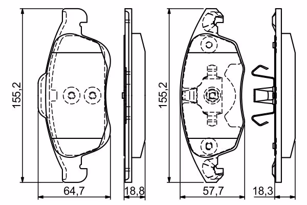 BOSCH Kit pastiglie freno, Freno a disco