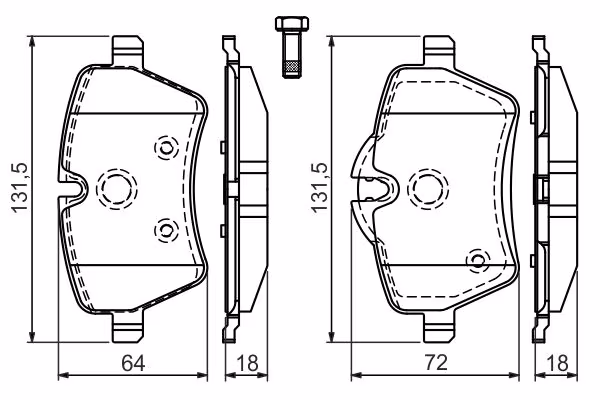 BOSCH Kit pastiglie freno, Freno a disco